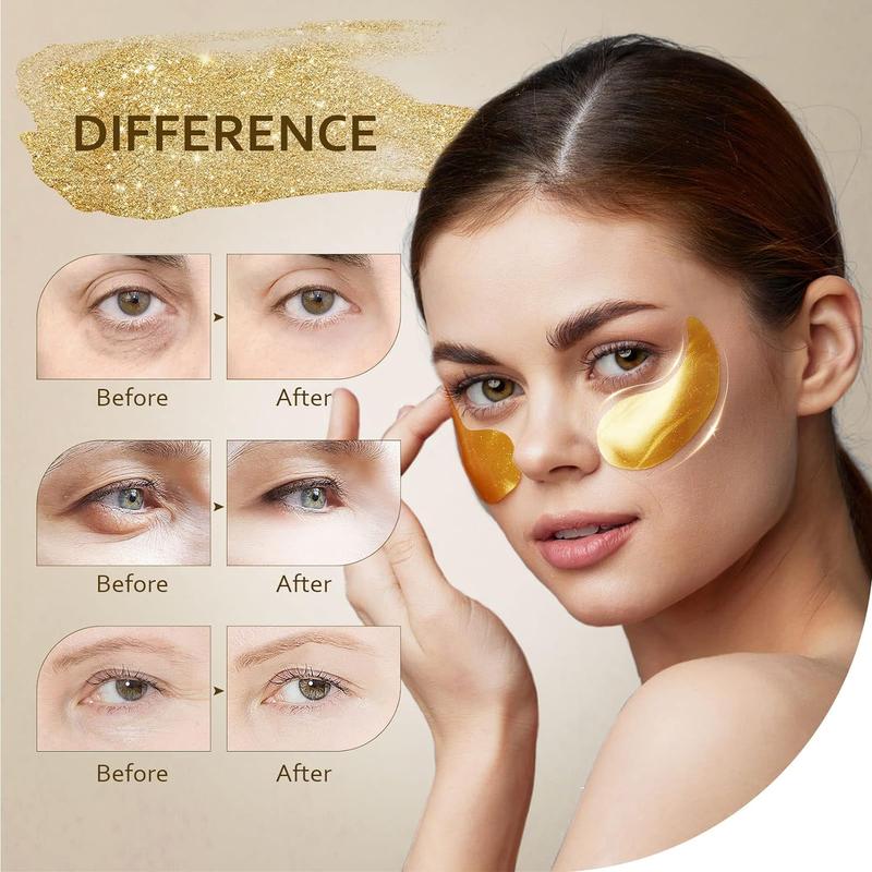 Under Eye Patches (30 Pairs), 24K Gold Under Eye Mask for Puffy Eyes, Dark Circles,Bags and Wrinkles with Collagen