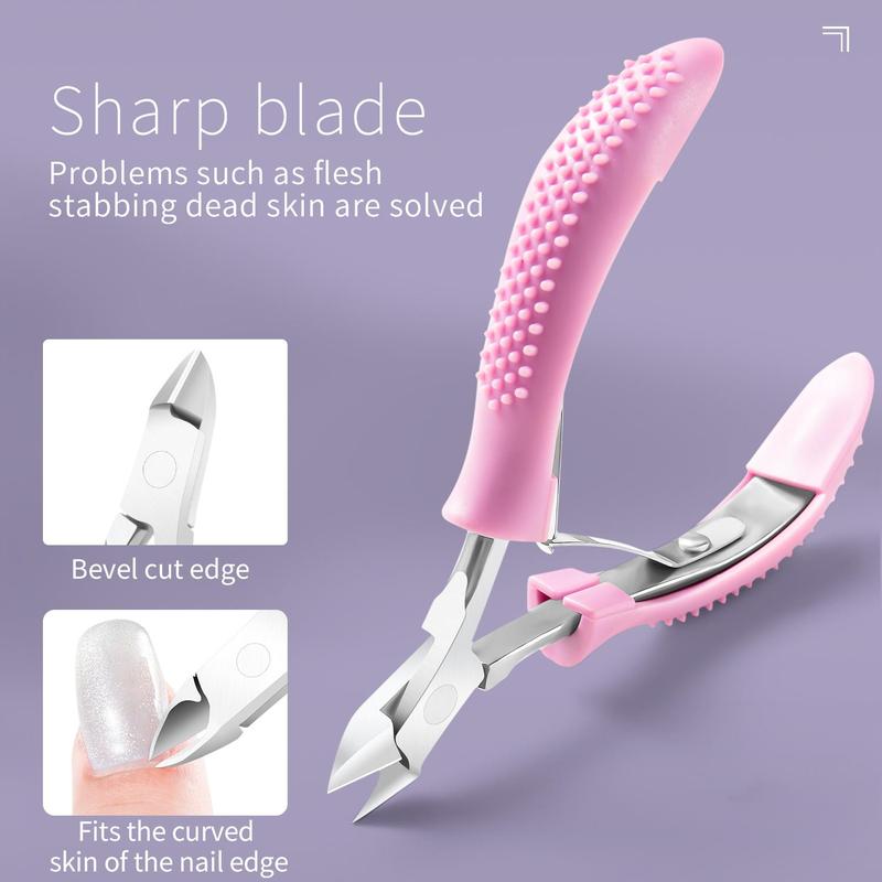 Stainless Steel Cuticle Nippers, Ergonomic Detachable Handle, Sharpening Blade Dead Skin Clipper for Manicure and Pedicure Care