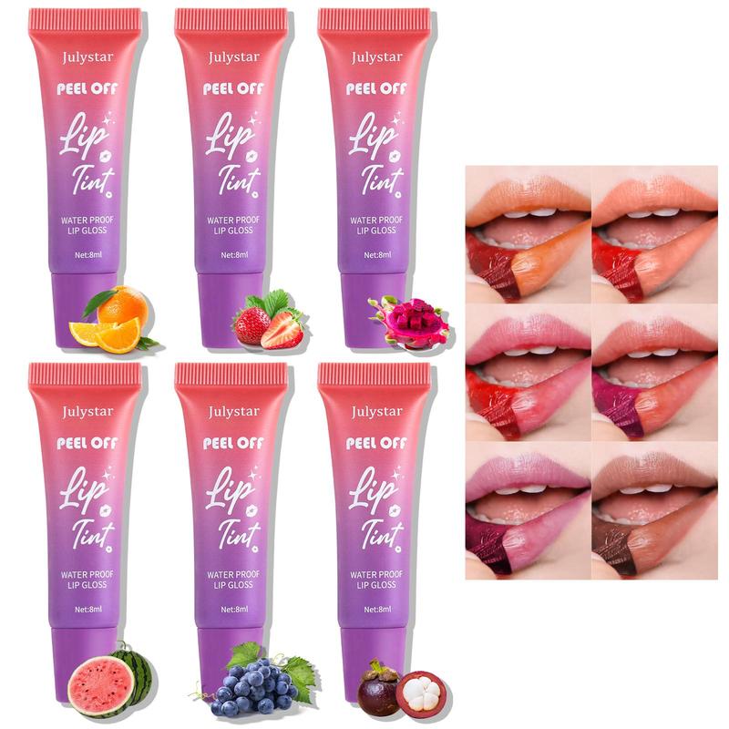 Fruit Flavor Peel Off Lip Gloss, Long Lasting Matte Lipstick for Christmas Gift, Waterproof Peel Off Lip Stain, Lip Makeup Product For Women & Girls, Makeup Products