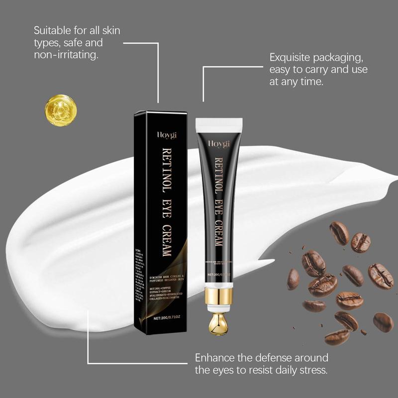 Caffeine Eye Cream, Moisturizing & Firming Eye Care Cream for Reduces The Look Of Fine Lines, Eye Care Product for Women & Men