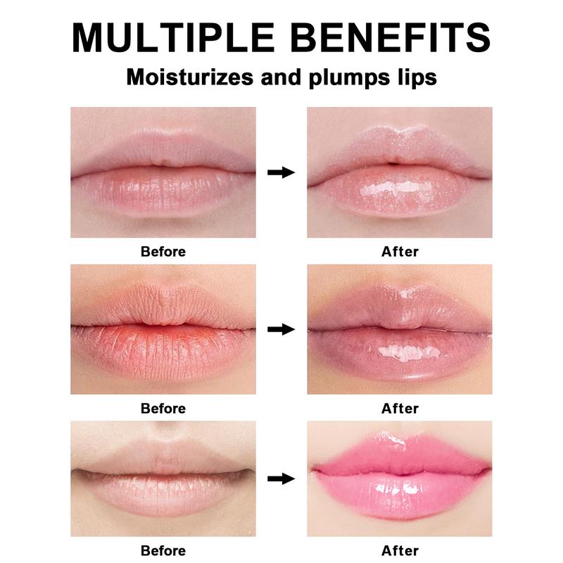 3 colors lip booster, spicy lip plumper gloss lipstick lip oil, ultra-& nourishing plump and Pout lip plumper for women girls (set A)