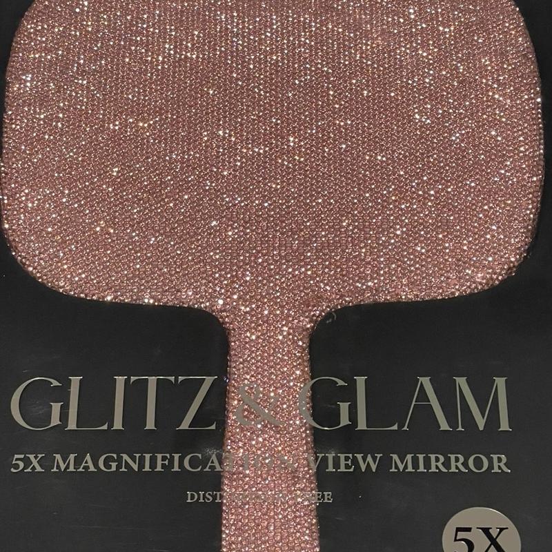 Glitz & Glam Limited Edition Silver Pink Rhinestone Mirror- Pink, Silver Paddle Hair Brushes Luxury Gift