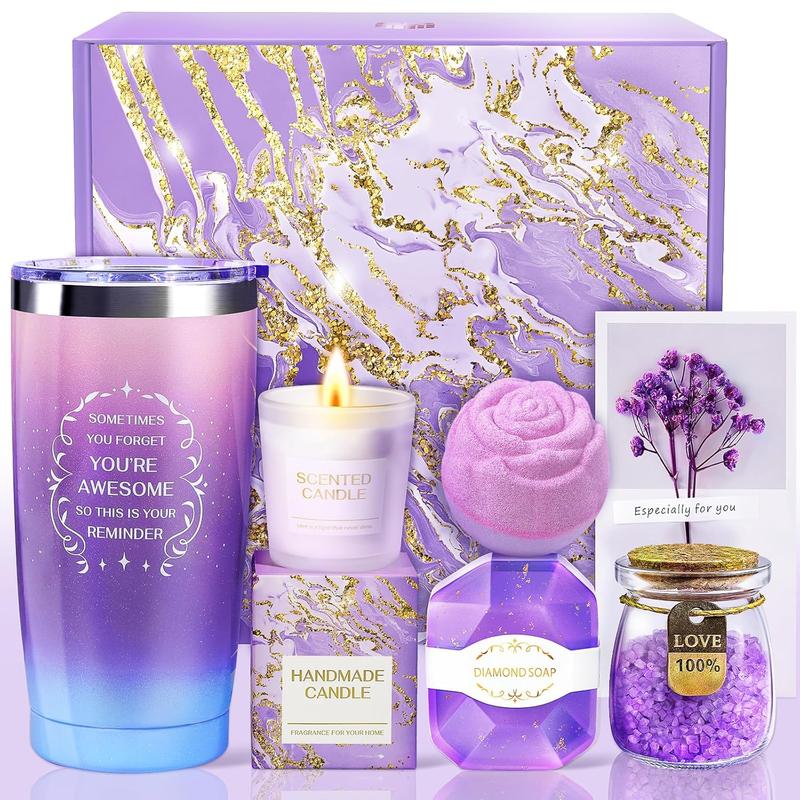 Christmas Gift Gifts for Women, Birthday Gifts for Women, Gift Basket Set for Mom, Wife, Girlfriend, Mother, Her - Happy Birthday, Christmas Gift - Lavender Spa Gift Basket Set Christmas Gifts for Women