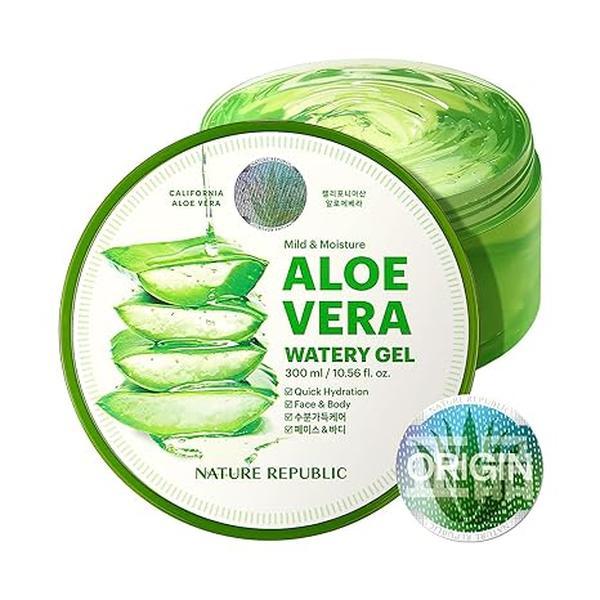 Nature Republic New Soothing Moisture Aloe Vera Gel 92 Percent Korean Cosmetics, 10.56 Fluid Ounce