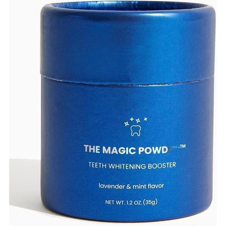 Teeth Whitening Magic Powd - Teeth Whitening Kit Supplement, Adds Whitening Effects to Any Toothpaste, Oral Care Product with Calcium Carbonate for White Teeth, Lavender & Mint Flavor,