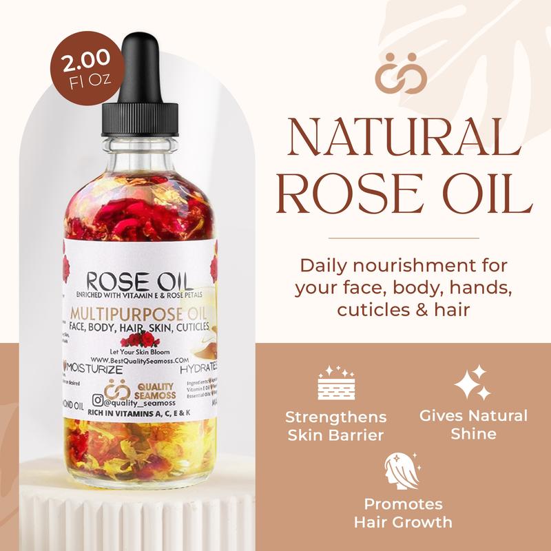 Rose Oil for Skin Hair and Nails Dry Skin Hydrating Sensitive Skin All Skin Types Oil Control