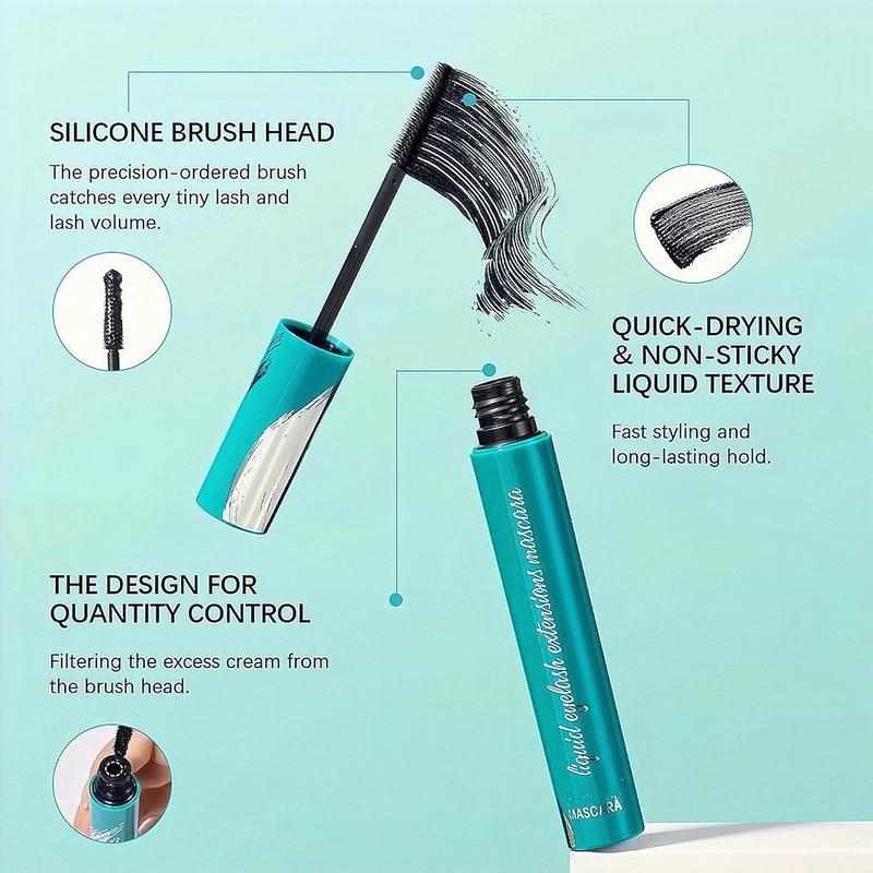 Mascara black Liquid Lash Extensions Long-Lasting Keep Your Lashes Thick And Long Waterproof Smudge-Proof Hypoallergenic 10.7g 0.38 OZ (Black)