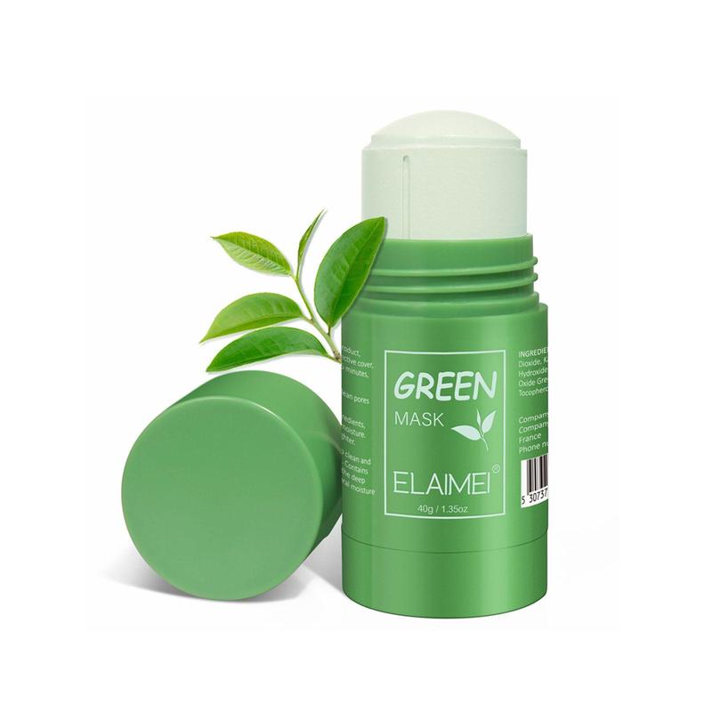 ELAIMEI Face Clean Mask Green Tea Cleansing Stick Mask Deep Cleans Pores Makes Pores Smaller for All Skin Types 40g