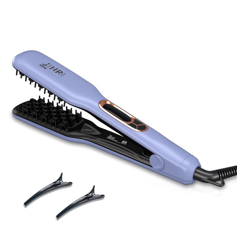 JINRI Professional Volumizing Ceramic Hair Iron，Adjustable Temp，360 ° Tail Rotation，Lasting Hair Volume，for Short Or Thin Hair，Purple