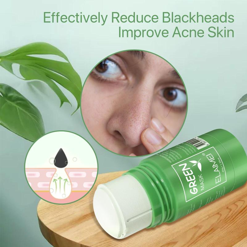 ELAIMEI Face Clean Mask Green Tea Cleansing Stick Mask Deep Cleans Pores Makes Pores Smaller for All Skin Types 40g