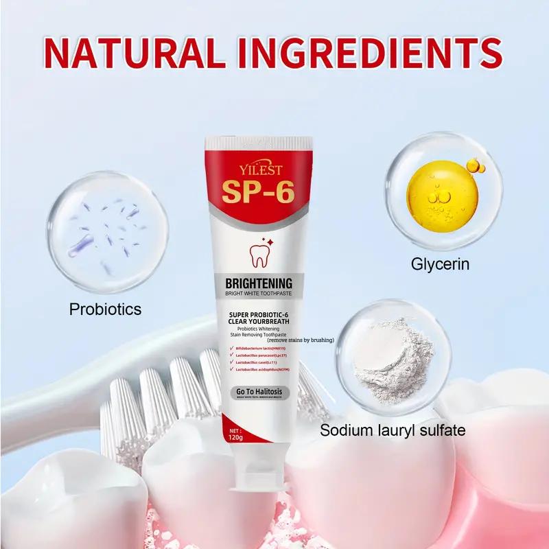 SP-6 Probiotic Super White+ Deep Cleaning Whitening Toothpaste - Fresh Breath, Oral Care Set,Buy one get one free, Christmas gifts