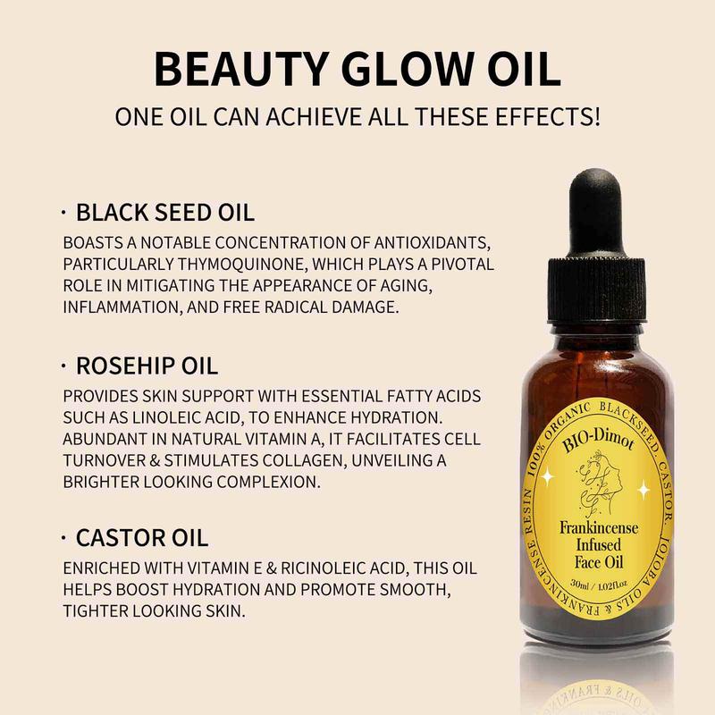 Black Seed Castor Oil for Face, 2 Counts Organic Cold Pressed Facial Essence Oil for Soothing Skin, Natural Skincare Products for Women