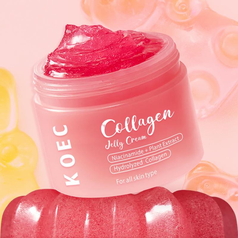 KOEC Collagen Jelly Cream with Niacinamide - Instant Glow Booster Skin Barrier,Deep Hydration,Reduce Dryness,Facial Moisturizer,For All SkinTypes,3.38fl.oz. Skincare Comfort Hydrating Moisture Moisturizing