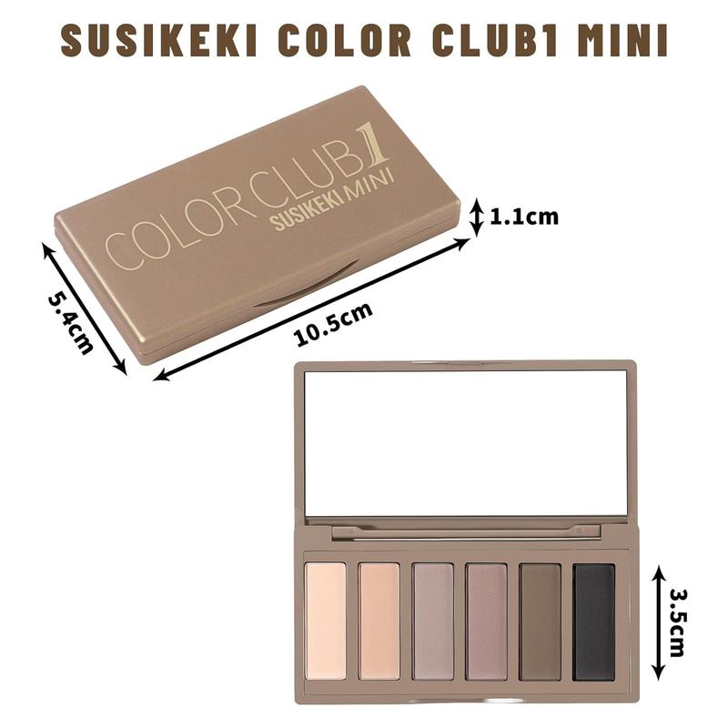 6 Colors Mini Naked Eyeshadow Makeup Palette Neutral Nude Smoky Eye Shadow Taupe & Brown Matte Make Up Pallet with Mirror Highly Pigmented Long Lasting Waterproof Travel Size Gift Kit 01