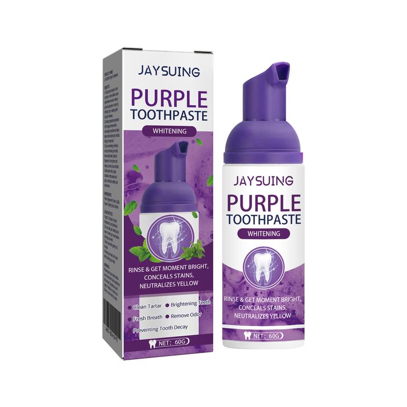 Purple Toothpaste, Deep Cleaning Toothpaste, Oral Care Toothpaste for Freshing Breath,Dental Care Products for Adults Gentle Mint Whitening Daily Radiant Soothing Cleansing Purple Deep