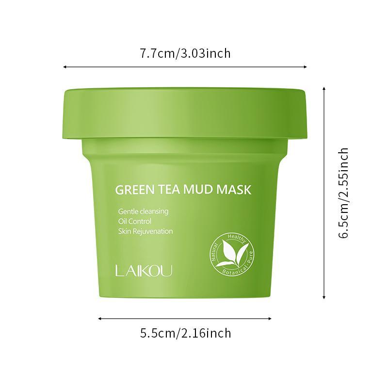 Green Tea Mud Mask, 1 Count Green Tea Extract Deep Cleansing Face Mask, Oil Control & Moisturizing Facial Mask For Women