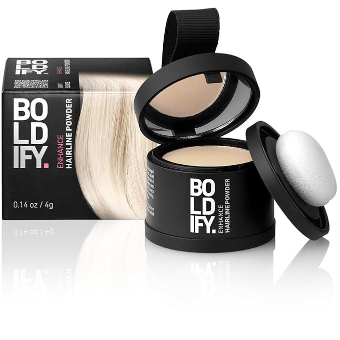 BOLDIFY Hairline Powder Instantly Conceals Hair Loss, Root Touch Up Hair Powder, Hair Toppers for Women & Men, Hair Fibers for Thinning Hair, Root Cover Up, Stain-Proof 48 Hour Formula