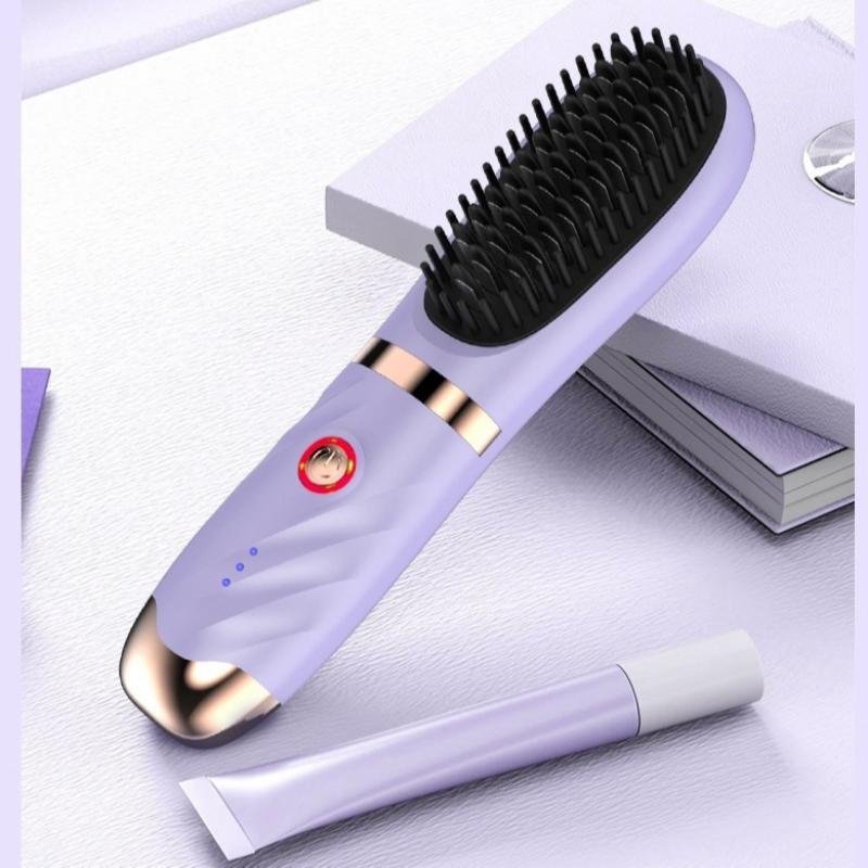 Portable Wireless Hair Straightener, Rechargeable Hair Straightening Comb, Hair Styling Tool for Home & Travel, Hair Care & Styling Product, Christmas Gift