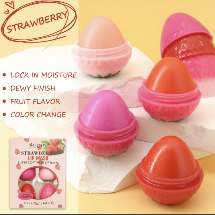 Strawberry Lip Mask, Moisturizing &Nourishing Lip Mask, Hydrating LipCare Product for Women & Girls