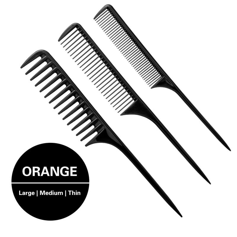 Hair Styling Comb Set, 3 Counts set Pointed Tail Comb & Wide Tooth Comb, Hair Styling Tool for Curly & Straight Hair, Hairdressing Comb Set