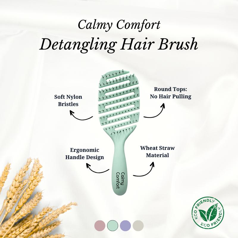 Eco-Friendly Calmy Comfort - Detangling Hair Brush, Reduce Pain, Achieve Smoothness Haircare Heatless