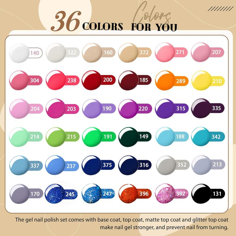 Gel Nail Polish Set with UV Lamp 48W, 56pcs 108 Effects Gel Nail Set Base Color Glitter Top Coat Gel Nail Polish Set Manicure Tools Women Gift and Beautiful Christmas Gift Gift