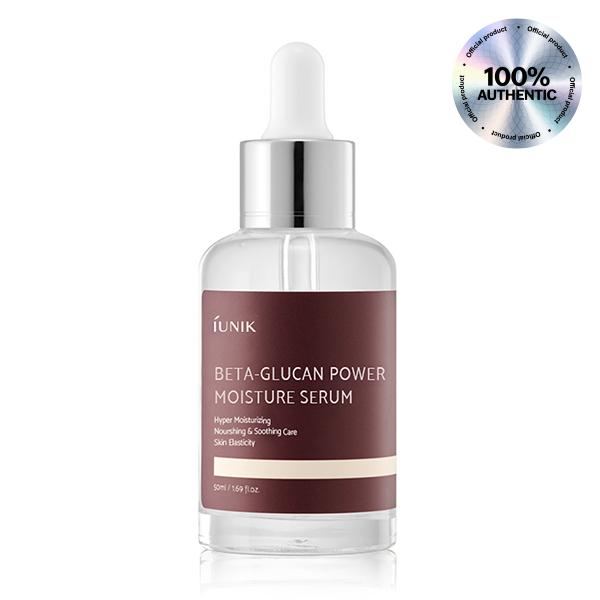 IUNIK Beta Glucan Power Moisture Serum - Official Product Regenerating & Lifting Vegan Face Serum for Dry Mature Sagging Sensitive Skin (1.69 fl oz)