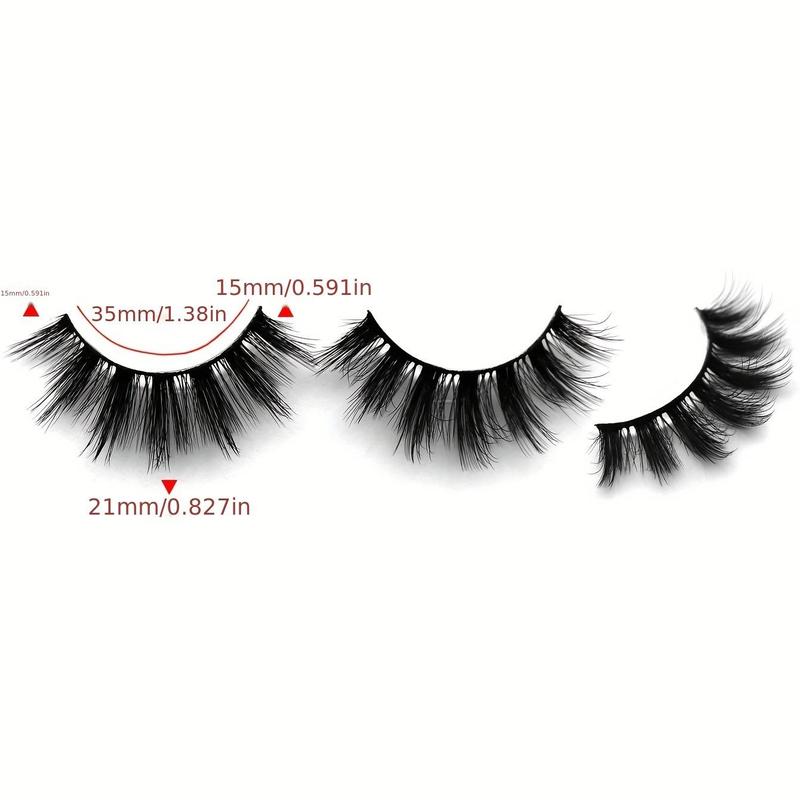 Fluffy False Eyelashes, 7 Pairs Natural Look Eyelash Extensions, Volumized False Eyelashes for Women and Girls Eye Makeup Enhancement, Portable Cosmetic Tool