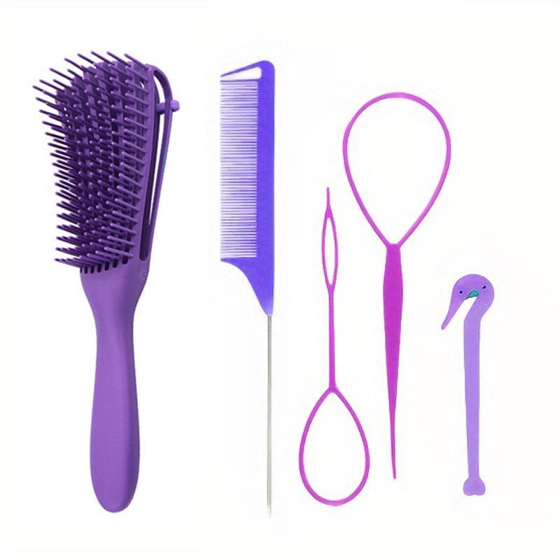 Hair Styling Tool Set, 5 Counts Hair Styling Comb & Hair Braiding Tool Set, Hair Styling Accessories For Women & Girls