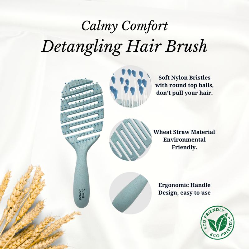 Eco-Friendly Calmy Comfort - Detangling Hair Brush, Reduce Pain, Achieve Smoothness Haircare Heatless