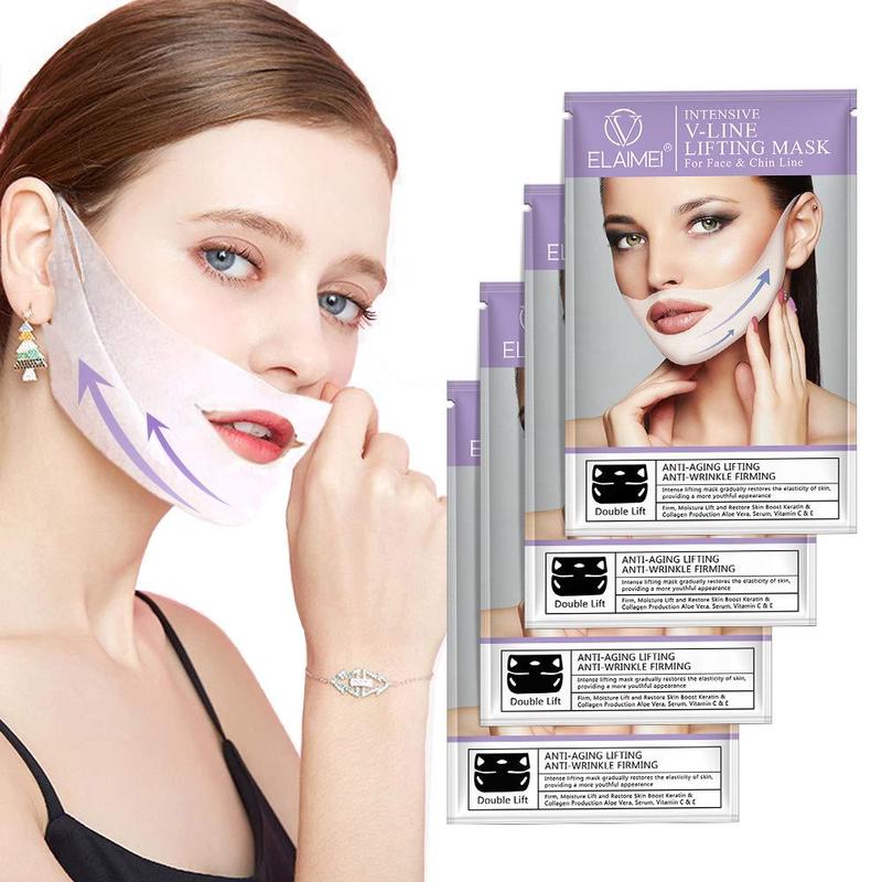 V Line Lifting Mask, 1 2 Boxes Ear-hanging Hydrogel V Firming Face Mask, Hydrating & Moisturizing Face Mask, Suitable for All Skin Types, Christmas Gift