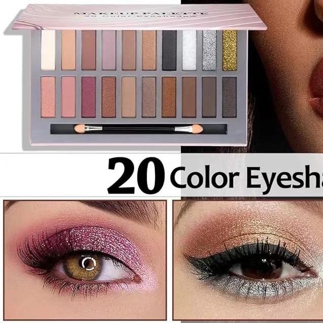 20 Colors Makeup Eyeshadow Palette Set - Natural Matte Shimmer Pigment Waterproof Professional Beauty Kit - Cosmetic Cosmetic