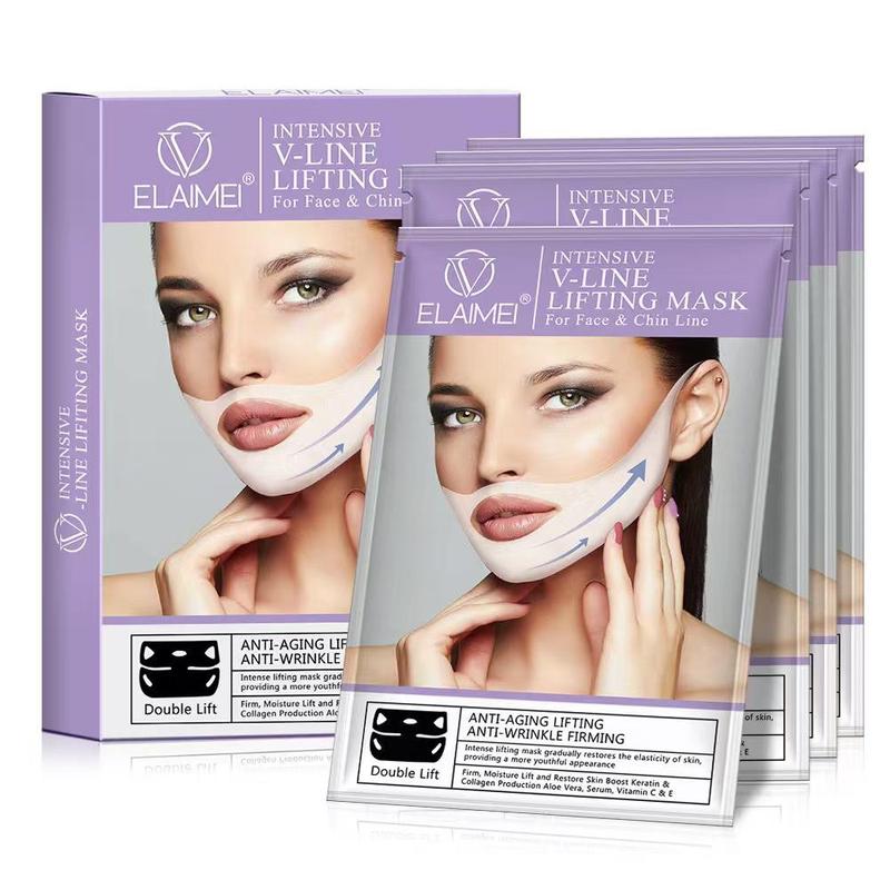 V Line Lifting Mask, 1 2 Boxes Ear-hanging Hydrogel V Firming Face Mask, Hydrating & Moisturizing Face Mask, Suitable for All Skin Types, Christmas Gift