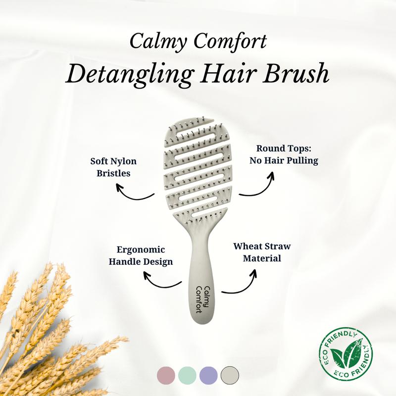 Eco-Friendly Calmy Comfort - Detangling Hair Brush, Reduce Pain, Achieve Smoothness Haircare Heatless