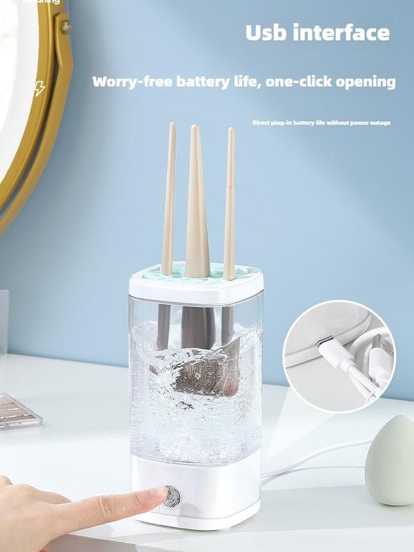 Exclusive gift for ladies, 2024's latest automatic makeup  cleaner. Storage Cosmetic makeup  portable makeup affordable Brush Cleaner electric makeup