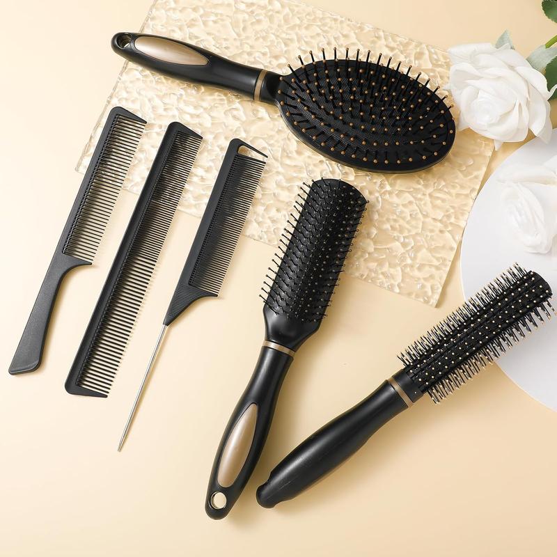 6 count Detangling Styling Comb Set for Women and Men - For Straight, Curly, and All Hair Types