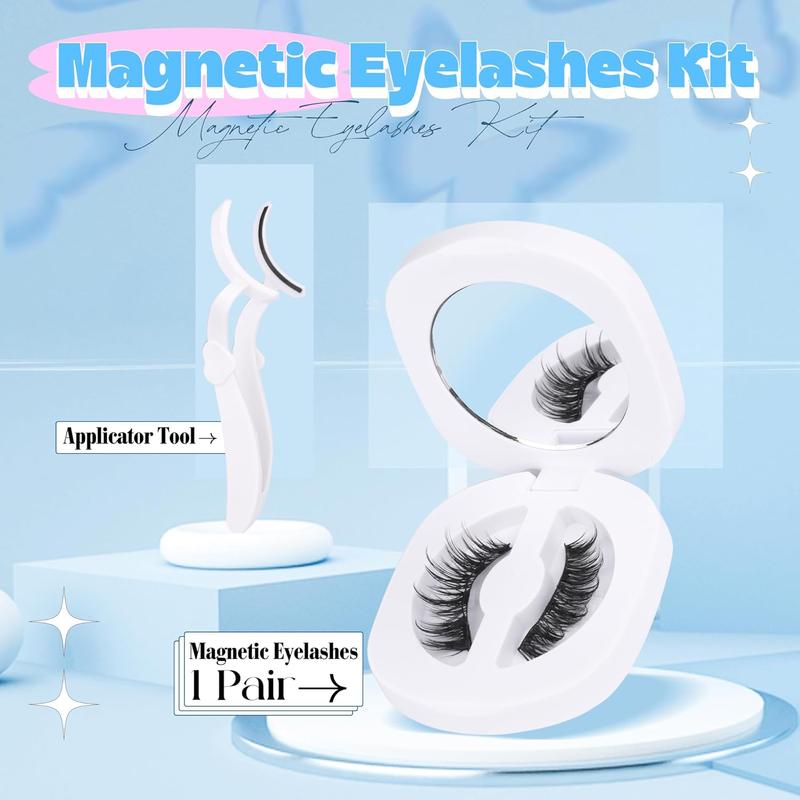 Magnetic Eyelashes with Applicator Magnetic Lashes with Applicator Kit Wispy False Lashes No Glue Needed Eyelashes Natural Fake Lashes Eye Lashes Pack 1 Pair by Mavphnee Makeup Cosmetic Lash Extensions Eyelash Extension Eyelashes Extensions