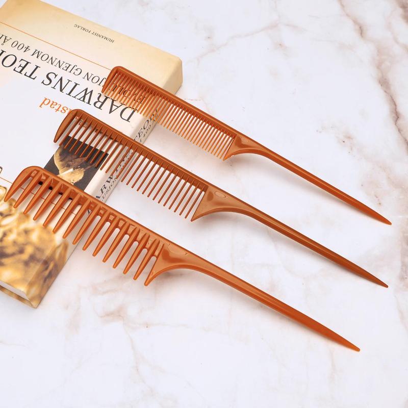 Hair Styling Comb Set, 3 Counts set Pointed Tail Comb & Wide Tooth Comb, Hair Styling Tool for Curly & Straight Hair, Hairdressing Comb Set