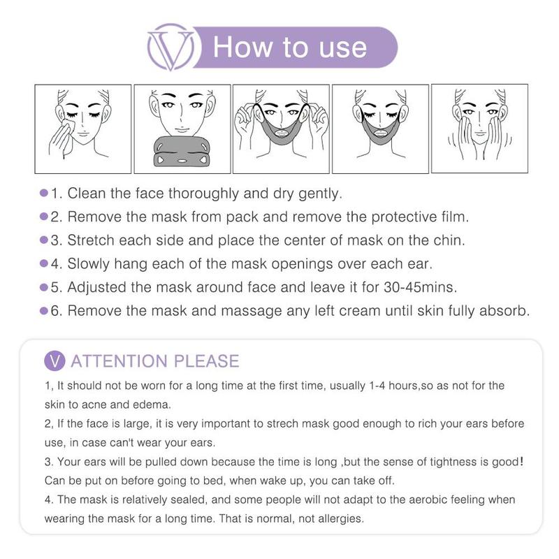 V Line Lifting Mask, 1 2 Boxes Ear-hanging Hydrogel V Firming Face Mask, Hydrating & Moisturizing Face Mask, Suitable for All Skin Types, Christmas Gift