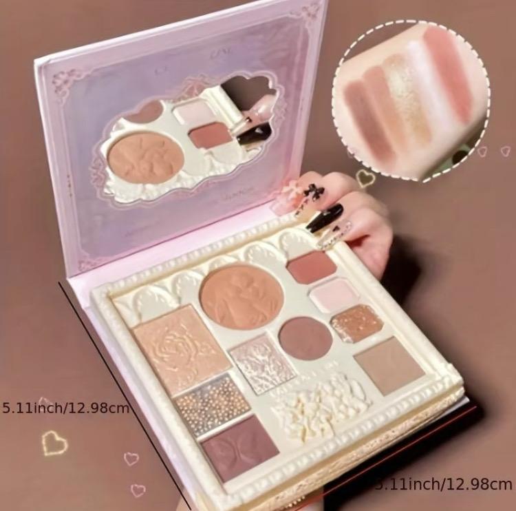 Summer 10 Color Eveshadow PaletteWith Mirror, Glitter Eye Makeup Palette,Long-lasting Shimmer & Matte Eveshadow Powder, Fashion EveMakeup Products Fit For All Eye Styles&Occasions