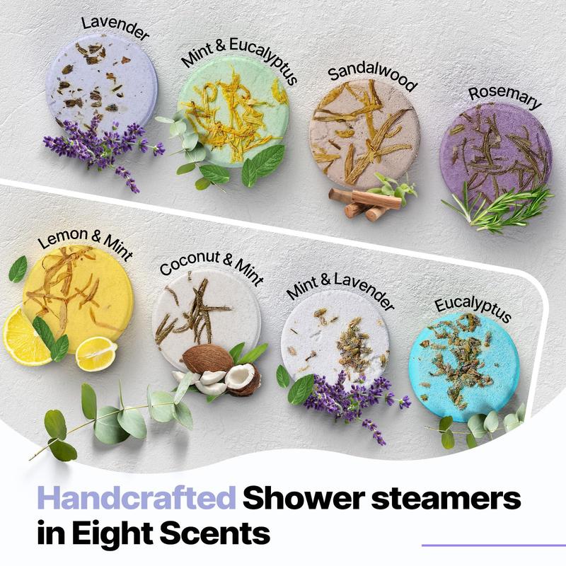 Shower Steamers Aromatherapy - 8 Pcs Bath Bombs with Natural Essential Oils for Relaxation and Comfort - Body Care