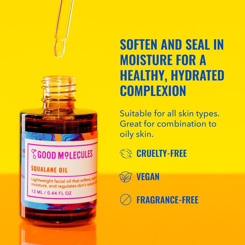 Good Molecules Squalane Oil - Moisturizer for Face, Skin, and Hair, Plumping, Firming, Anti-Aging - Skincare for Face to Hydrate and Calm the Skin Good Molecules