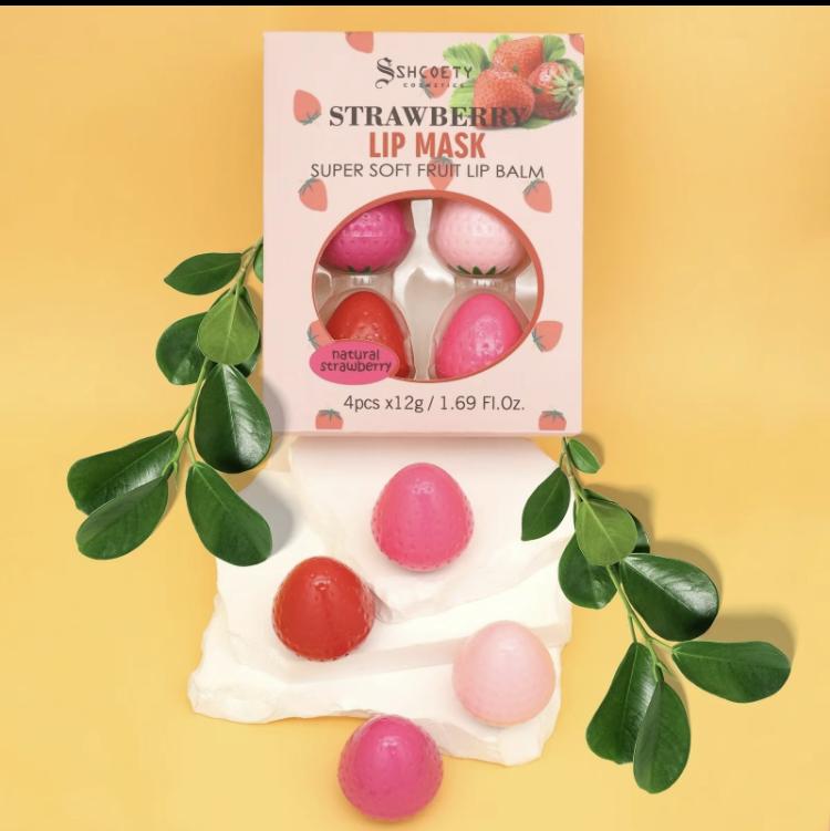 Strawberry Lip Mask, Moisturizing &Nourishing Lip Mask, Hydrating LipCare Product for Women & Girls