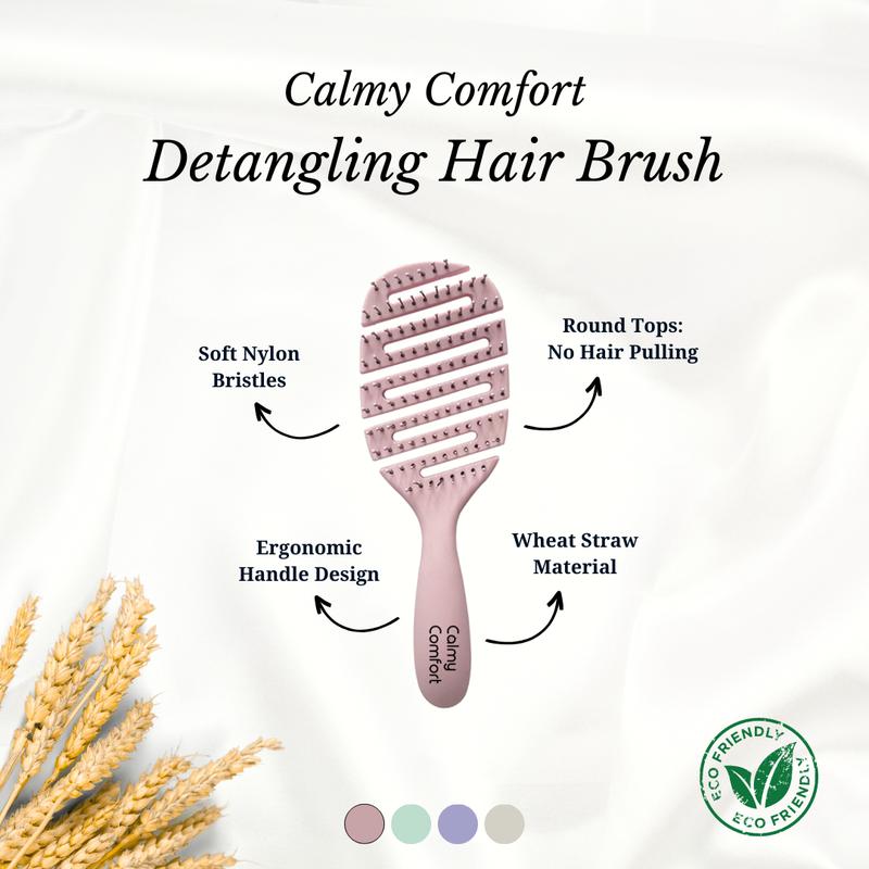 Eco-Friendly Calmy Comfort - Detangling Hair Brush, Reduce Pain, Achieve Smoothness Haircare Heatless