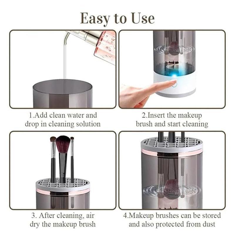 Electric Makeup Brush Cleaner, Automatic Rotation Makeup Brush Cleaner, 2024 Upgrade Makeup Brush Cleansing Machine for All Size Makeup Brush