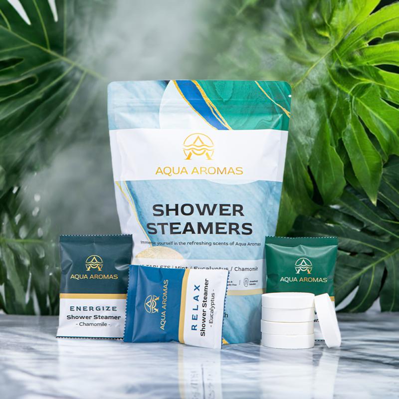 Aqua Aromas Shower Steamers - Aromatherapy Shower Bomb Steamers, 15 Pack Scent Gift Scented  Eucalyptus Body Care Body Wash Soap Comfort shower steamer Cleansing Skin Repair Skin Care