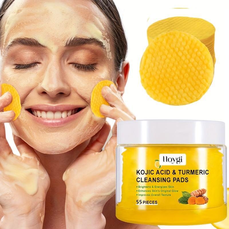 Turmeric Facial Scrub Mask, 2 Boxes Gentle Exfoliating Cleansing Pad, Brightening Facial Skin Care Product for Women & Men