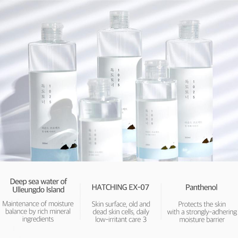 [ROUND LAB] 1025 Dokdo Toner 200ml & 1025 Dokdo Cleanser 150ml, Long Lasting Moisture, Exfoliate Dead Skin Cells, Facial Daily Cleanser,  All In One Daily Cleasner, Gentle Cleansing, Mild Cleanser, Skincare Set