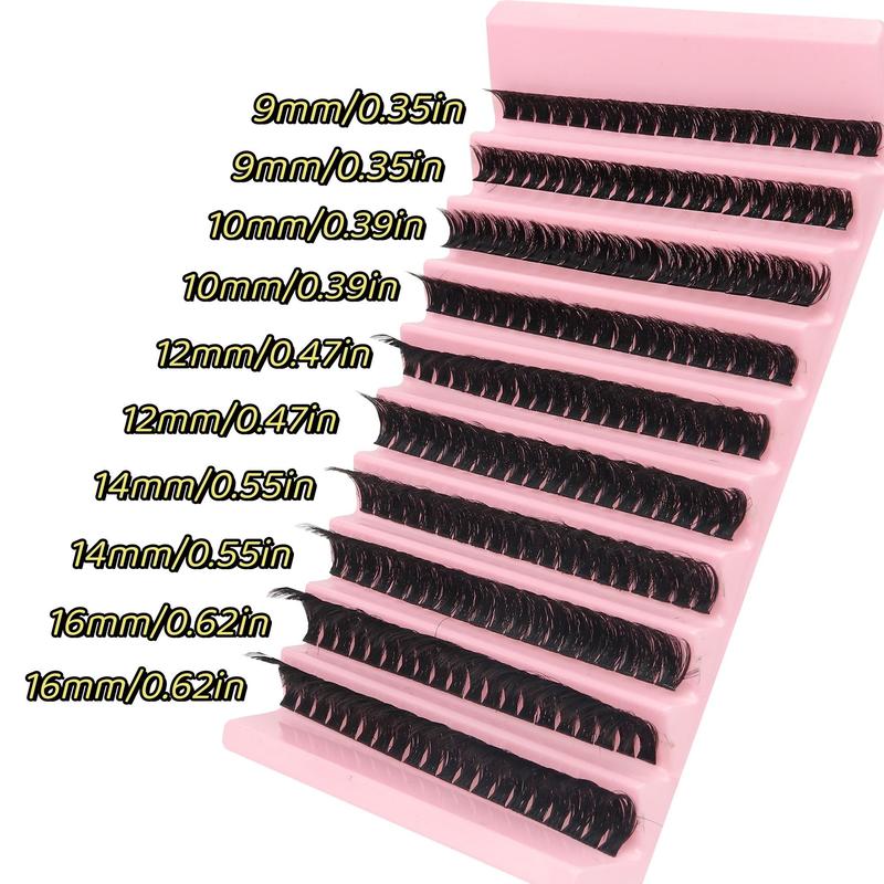 Segmented False Eyelashes (200pcs set), Natural Look Eyelashes Extensions Kit, Natural Curling Fake Eyelashes for Women Eye Makeup Enhancement