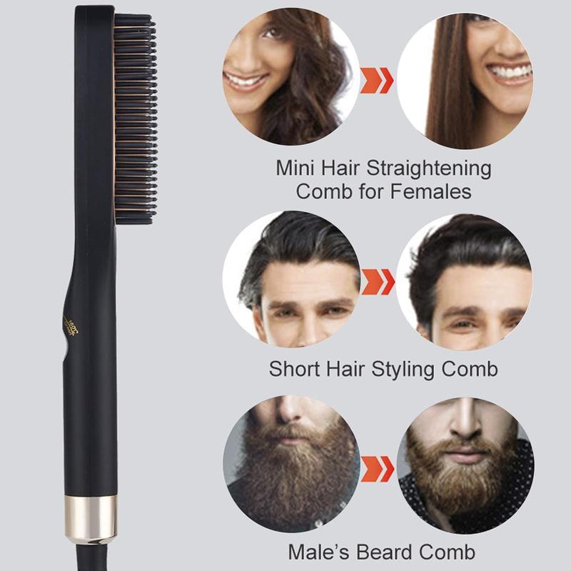 Beard Straightener, Electric Beard Straightening Comb, Beard Comb, Multifunctional Beard Straightener Brush, Unique Gifts for Men Women, 100 to 240V (US Plug) Comfort 2024 christmas ornament